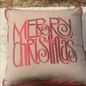 Festive Red 'Merry Christmas' Pillow